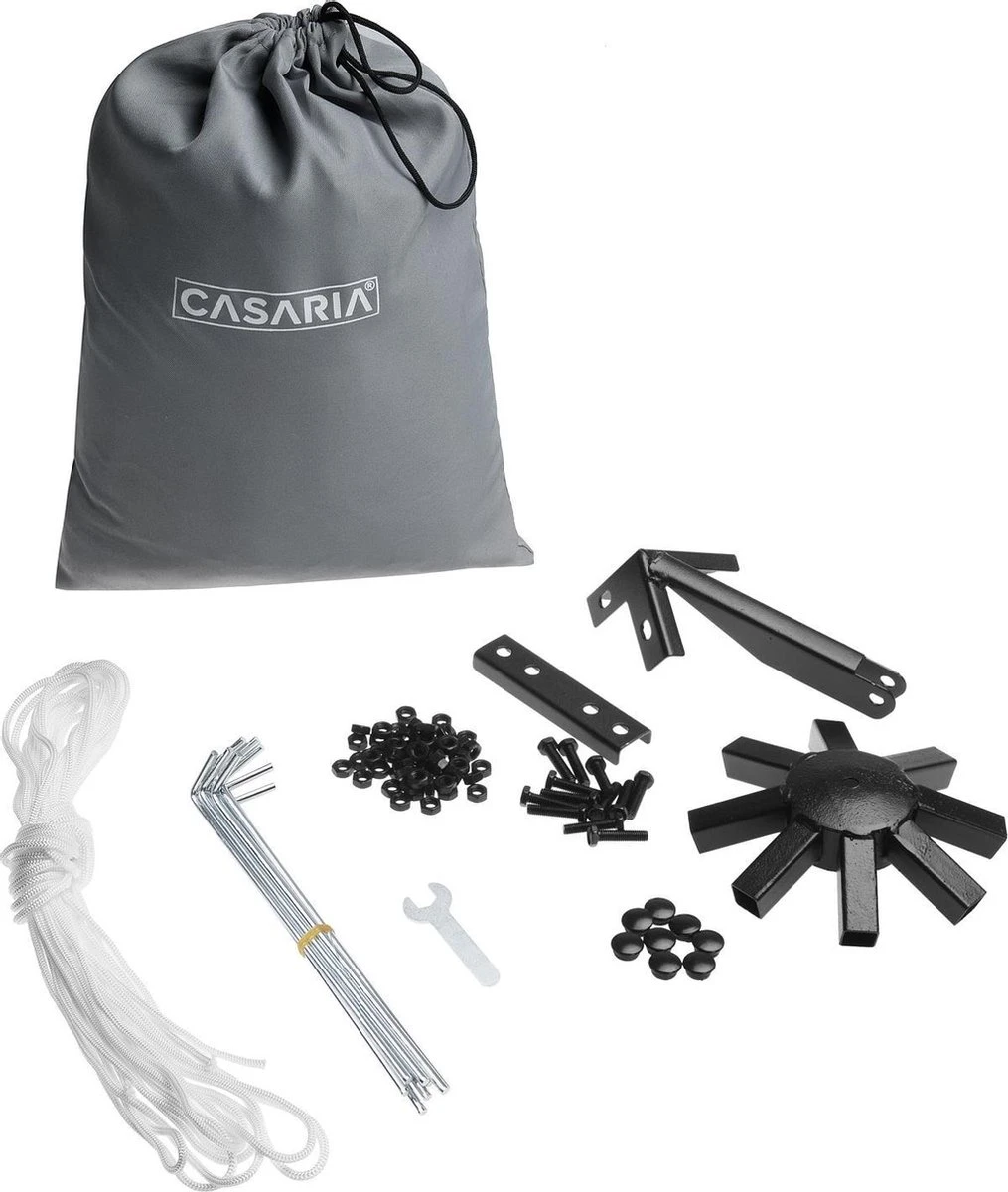 Casaria Paviljoen Lorca 3x3m - UV-bescherming 50+ Metaal - Antraciet 9 Casaria Paviljoen Lorca 3x3m - UV-bescherming 50+ Metaal - Antraciet - Afbeelding 9