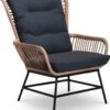 BUITEN Living Dex Wicker Loungestoel Tuin | Wicker + Aluminium | Bamboe Antraciet
