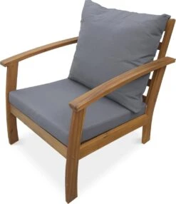 Houten Loungeset 4 Plaatsen - Ushuaïa - Grijs Kussens, Bank, Fauteuils En Lage Tafel Van Acacia, Design -Tuinmeubilair Verkoopwinkel 1036x1200 1