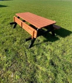 Goedkopepicknicktafels.nl | Zwart Bruine XL Picknicktafel Bruno | Tuintafel 6 Persoons | Bruin Zwart Gespoten Gedroogd Grenen Hout! -Tuinmeubilair Verkoopwinkel 1036x1200