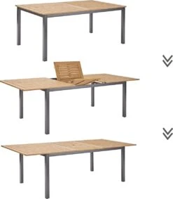 NATERIAL - Uitschuifbare Tuintafel ORIS - Uitschuifbare Tafel Voor 6 Tot 8 Personen - 180-240x100 Cm - Aluminium - Hout Eucalyptus -Tuinmeubilair Verkoopwinkel 1049x1200