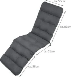 Beautissu Deckchair Kussen 200x50x8 Cm - Ligstoelkussen Antraciet - Matraskussen Voor Hangmatten En Tuin-/terrasstoelen - Flair DC -Tuinmeubilair Verkoopwinkel 1112x1200
