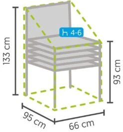 Weersbestendige Beschermhoes Stoel (4 Tot 6 Stapelstoelen) | 66 X 95 X 133/93 Cm (L) | Premium | Waterproof | TÜV Rheinland Gecertificeerd | Hoes Voor Tuin | Waterdicht | Solution Dyed (verkleuring Onmogelijk) | Grijs / Antraciet -Tuinmeubilair Verkoopwinkel 1119x1200