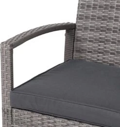 Casaria Polyrattan Loungeset – 2 Stoelen 1 Bank 1 Tafel - Antraciet -Tuinmeubilair Verkoopwinkel 1126x1200 1