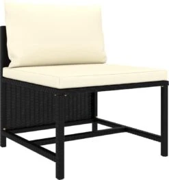 VidaXL 4-delige Loungeset Met Kussens Poly Rattan Zwart -Tuinmeubilair Verkoopwinkel 1126x1200