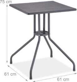 Relaxdays Tuintafel Vierkant - Buitentafel - Kleine Eettafel Tuin - Balkontafel Kunststof -Tuinmeubilair Verkoopwinkel 1134x1200 2