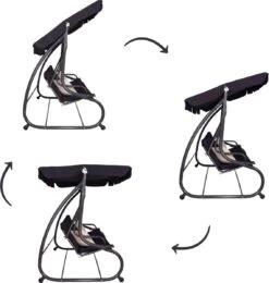 Springos Schommelbank | Linda-Schommel | 3-zits | Waterafstotend | Inclusief 2 Kussens | Verstelbare Luifel | 162 X 200 X 120 Cm | Zwart 27 Springos Schommelbank | Linda-Schommel | 3-zits | Waterafstotend | Inclusief 2 Kussens | Verstelbare Luifel | 162 X 200 X 120 Cm | Zwart -Tuinmeubilair Verkoopwinkel 1139x1200