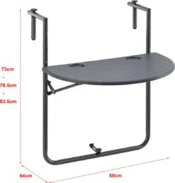 Balkontafel Cicala Inklapbaar 83,5x60x64 Cm Donkergrijs -Tuinmeubilair Verkoopwinkel 1147x1200 1
