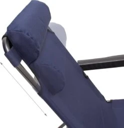 Relaxdays Ligstoel Inklapbaar - Ligbed Met Hoofdsteun - Strandstoel Verstelbaar - Camping - Donkerblauwe -Tuinmeubilair Verkoopwinkel 1162x1200
