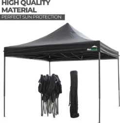 MaxxGarden Easy-up Partytent - 3x3m - Standaard - Waterdicht - Opvouwbaar - Inclusief Draagtas - Zwart 8 MaxxGarden Easy-up Partytent - 3x3m - Standaard - Waterdicht - Opvouwbaar - Inclusief Draagtas - Zwart -Tuinmeubilair Verkoopwinkel 1173x1200