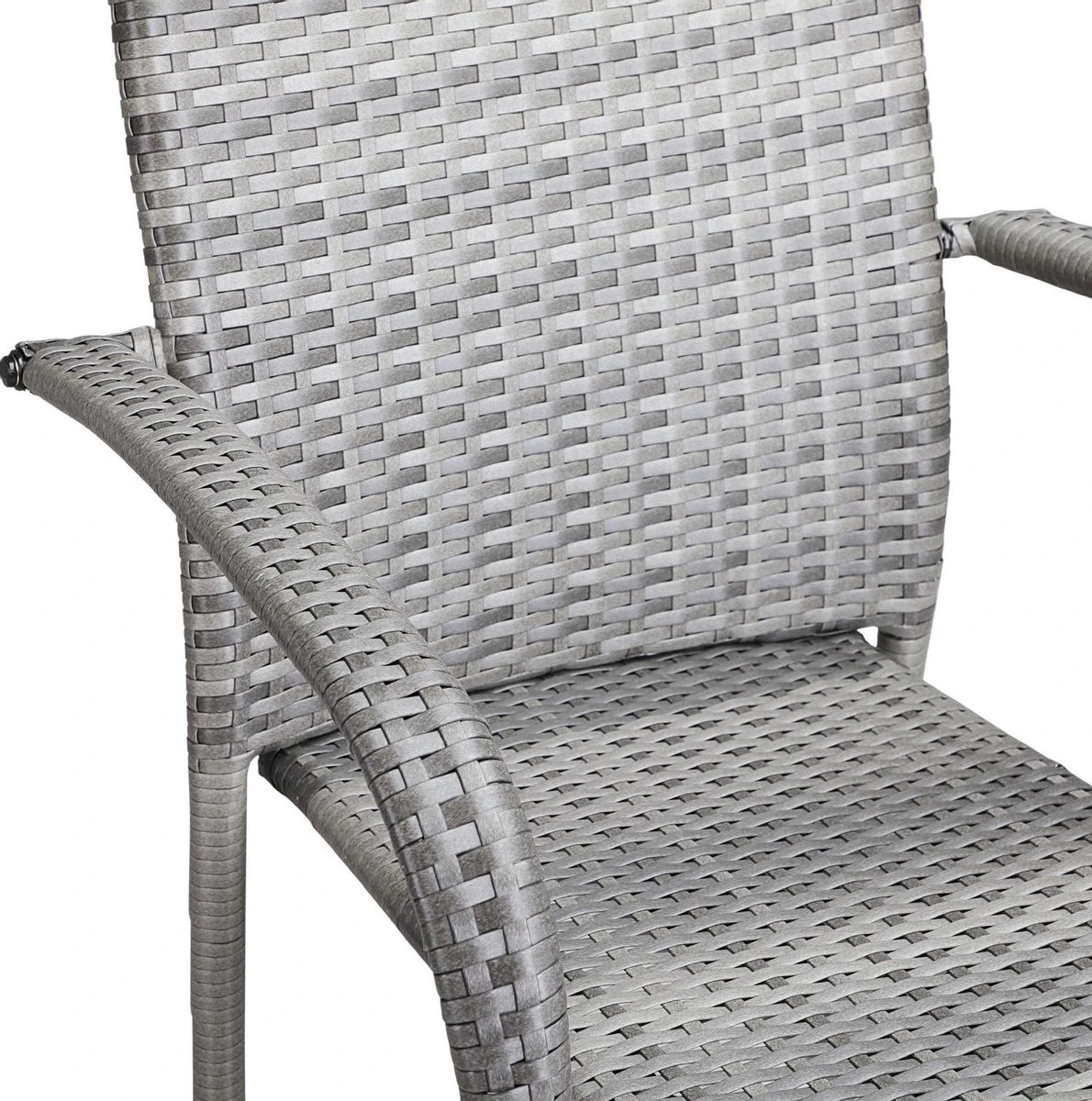 Casaria Polyrattan Tuinstoelen – 4 Stuks Stapelbaar – Grijs 2 Casaria Polyrattan Tuinstoelen – 4 Stuks Stapelbaar – Grijs - Afbeelding 2