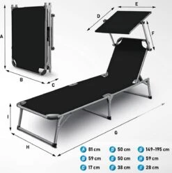 Sens Design Zonnebed - Ligbed Inklapbaar Met Zonneklep - Zwart -Tuinmeubilair Verkoopwinkel 1191x1200 3