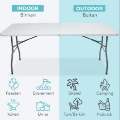 LifeGoods Klaptafel - Inklapbaar - 70x180cm - Verstelbare Vouwtafel - Weerbestendig - Wit -Tuinmeubilair Verkoopwinkel 1193x1200 2