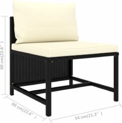 VidaXL 4-delige Loungeset Met Kussens Poly Rattan Zwart -Tuinmeubilair Verkoopwinkel 1194x1200 1