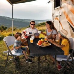 Lenx Klaptafel - Inklapbare Tafel - Opvouwbare Tuintafel - Vouwtafel - Inclusief Handvat En 2 Tafelkleden - 180x75x74cm - 6 Tot 8 Personen -Tuinmeubilair Verkoopwinkel 1199x1200 2