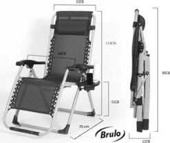 Brulo - Ligstoel Tuin - Ligstoelen - Strandstoel Opvouwbaar - Tuinstoel - Incl Tafel En Hoofdkussen -Tuinmeubilair Verkoopwinkel 1200x1012