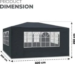 MaxxGarden Partytent - Feesttent Paviljoen - 3x3m - Antraciet 11 MaxxGarden Partytent - Feesttent Paviljoen - 3x3m - Antraciet -Tuinmeubilair Verkoopwinkel 1200x1021
