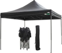 MaxxGarden Easy-up Partytent - 3x3m - Standaard - Waterdicht - Opvouwbaar - Inclusief Draagtas - Zwart