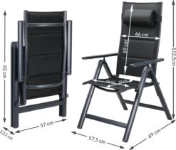 Casaria Tuinstoel Aluminium - 2 Stuks Inklapbaar - Antraciet 31 Casaria Tuinstoel Aluminium - 2 Stuks Inklapbaar - Antraciet -Tuinmeubilair Verkoopwinkel 1200x1026