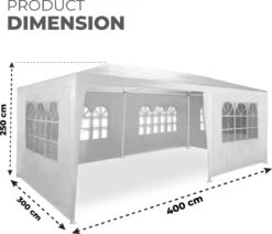 MaxxGarden Partytent - Paviljoen - 300 X 600 X 250 Cm - Met Zijwanden - Waterdicht Pro - 32mm Buizen – Wit 12 MaxxGarden Partytent - Paviljoen - 300 X 600 X 250 Cm - Met Zijwanden - Waterdicht Pro - 32mm Buizen – Wit -Tuinmeubilair Verkoopwinkel 1200x1030 1