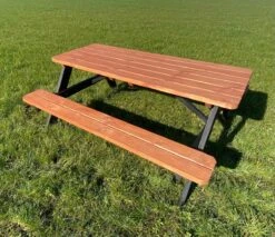 Goedkopepicknicktafels.nl | Zwart Bruine XL Picknicktafel Bruno | Tuintafel 6 Persoons | Bruin Zwart Gespoten Gedroogd Grenen Hout! -Tuinmeubilair Verkoopwinkel 1200x1035