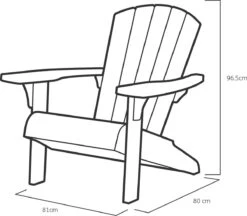 Keter Troy Adirondack Tuinstoel - 81x80x96,5cm - Grafiet -Tuinmeubilair Verkoopwinkel 1200x1051