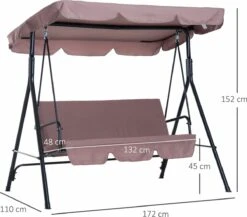 Outsunny Hollywoodschommel 3-zits Tuinschommel Schommelbank Met Dak 3 Kleuren 84A-054 -Tuinmeubilair Verkoopwinkel 1200x1055 1