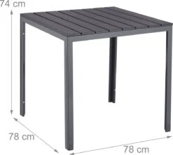 Relaxdays Tuintafel Vierkant - Grijze Buitentafel - Eettafel Tuin - Moderne Balkontafel -Tuinmeubilair Verkoopwinkel 1200x1076