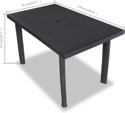 VidaXL Tuintafel 126x76x72 Cm Kunststof Antraciet -Tuinmeubilair Verkoopwinkel 1200x1082