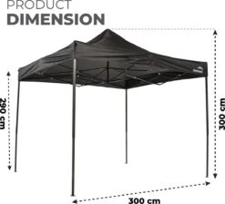MaxxGarden Easy-up Partytent - 3x3m - Standaard - Waterdicht - Opvouwbaar - Inclusief Draagtas - Zwart 11 MaxxGarden Easy-up Partytent - 3x3m - Standaard - Waterdicht - Opvouwbaar - Inclusief Draagtas - Zwart -Tuinmeubilair Verkoopwinkel 1200x1086 2