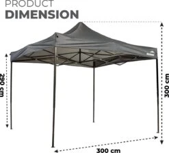 MaxxGarden Easy-up Partytent - 3x3m - Standaard - Waterdicht - Opvouwbaar - Inclusief Draagtas - Antraciet 9 MaxxGarden Easy-up Partytent - 3x3m - Standaard - Waterdicht - Opvouwbaar - Inclusief Draagtas - Antraciet -Tuinmeubilair Verkoopwinkel 1200x1086 3