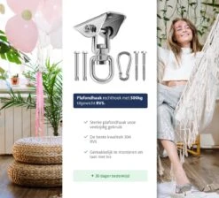 Plafondhaak - Ophangen Bokszak, Schommel En Hangstoel - Ophangsysteem - Ophanghaak - Plafondbeugel - RVS – 500kg Tilgewicht 8 Plafondhaak - Ophangen Bokszak, Schommel En Hangstoel - Ophangsysteem - Ophanghaak - Plafondbeugel - RVS – 500kg Tilgewicht -Tuinmeubilair Verkoopwinkel 1200x1087