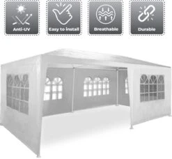 MaxxGarden Partytent - Paviljoen - 300 X 600 X 250 Cm - Met Zijwanden - Waterdicht Pro - 32mm Buizen – Wit 14 MaxxGarden Partytent - Paviljoen - 300 X 600 X 250 Cm - Met Zijwanden - Waterdicht Pro - 32mm Buizen – Wit -Tuinmeubilair Verkoopwinkel 1200x1108