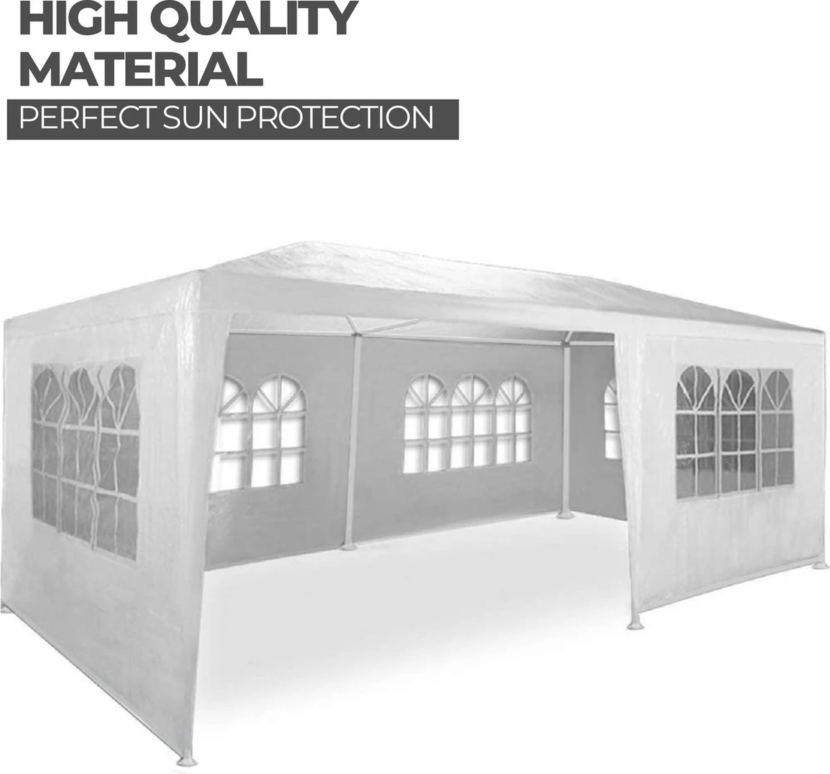 MaxxGarden Partytent - Paviljoen - 300 X 600 X 250 Cm - Met Zijwanden - Waterdicht Pro - 32mm Buizen – Wit 5 MaxxGarden Partytent - Paviljoen - 300 X 600 X 250 Cm - Met Zijwanden - Waterdicht Pro - 32mm Buizen – Wit - Afbeelding 5