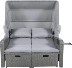 Polyrattan Patio Rieten Meubels Set Voor 2 Personen-Outdoor Rattan Sofa Set Met Intrekbare Luifel-lounge Bank-PE Rotan Loveseat Voor Achtertuin Veranda Tuin Zwembad Balkon-grijs -Tuinmeubilair Verkoopwinkel 1200x1128 2