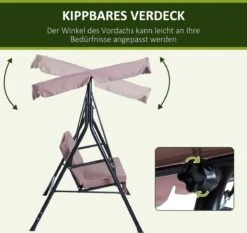 Outsunny Hollywoodschommel 3-zits Tuinschommel Schommelbank Met Dak 3 Kleuren 84A-054 -Tuinmeubilair Verkoopwinkel 1200x1131 2