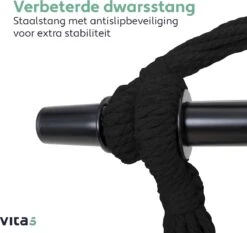 Vita5 XXL Hangstoel - Binnen&Buiten Hangnest - Incl. 2 Kussens En Boekenvak - Volwassenen&Kinderen - Hangmatstoel Tot 225kg - Zwart -Tuinmeubilair Verkoopwinkel 1200x1134 1