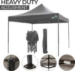 MaxxGarden Easy-up Partytent - 3x3m - Standaard - Waterdicht - Opvouwbaar - Inclusief Draagtas - Antraciet 10 MaxxGarden Easy-up Partytent - 3x3m - Standaard - Waterdicht - Opvouwbaar - Inclusief Draagtas - Antraciet -Tuinmeubilair Verkoopwinkel 1200x1137 4