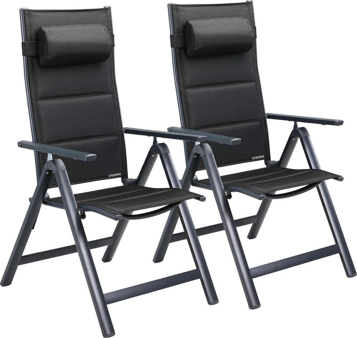 Casaria Tuinstoel Aluminium - 2 Stuks Inklapbaar - Antraciet