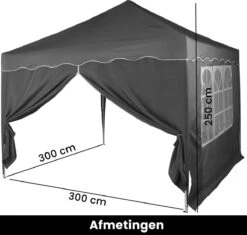 Easy Up Partytent - Partytent - Paviljoen - Partytent Opvouwbaar - Partytent 3x3 - Partytent Met Zijwanden - Inclusief Trolley - Waterdicht - UV 50+ Bescherming - Met Ramen - 16 Kg - Staal - Antraciet - 300 X 300 Cm 11 Easy Up Partytent - Partytent - Paviljoen - Partytent Opvouwbaar - Partytent 3x3 - Partytent Met Zijwanden - Inclusief Trolley - Waterdicht - UV 50+ Bescherming - Met Ramen - 16 Kg - Staal - Antraciet - 300 X 300 Cm -Tuinmeubilair Verkoopwinkel 1200x1142 2