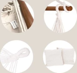 Springos Hangstoel | Binnen & Buiten | Met 2 Kussens | Boekenvak | Ook Voor Kinderen | Belastbaar Tot 150 Kg | Wit -Tuinmeubilair Verkoopwinkel 1200x1143