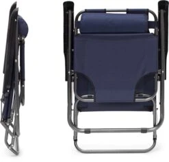 Relaxdays Ligstoel Inklapbaar - Ligbed Met Hoofdsteun - Strandstoel Verstelbaar - Camping - Donkerblauwe -Tuinmeubilair Verkoopwinkel 1200x1148 2