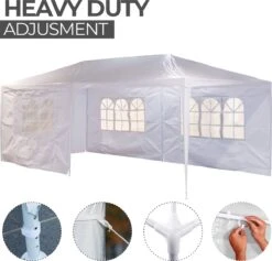 MaxxGarden Partytent - Paviljoen - 300 X 600 X 250 Cm - Met Zijwanden - Waterdicht Pro - 32mm Buizen – Wit 11 MaxxGarden Partytent - Paviljoen - 300 X 600 X 250 Cm - Met Zijwanden - Waterdicht Pro - 32mm Buizen – Wit -Tuinmeubilair Verkoopwinkel 1200x1153