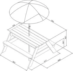 AXI Nick Zand & Water Picknicktafel In Antraciet/Bruin - Parasol Blauw/Wit - Picknick Tafel Voor Kinderen Van Hout -Tuinmeubilair Verkoopwinkel 1200x1159 1