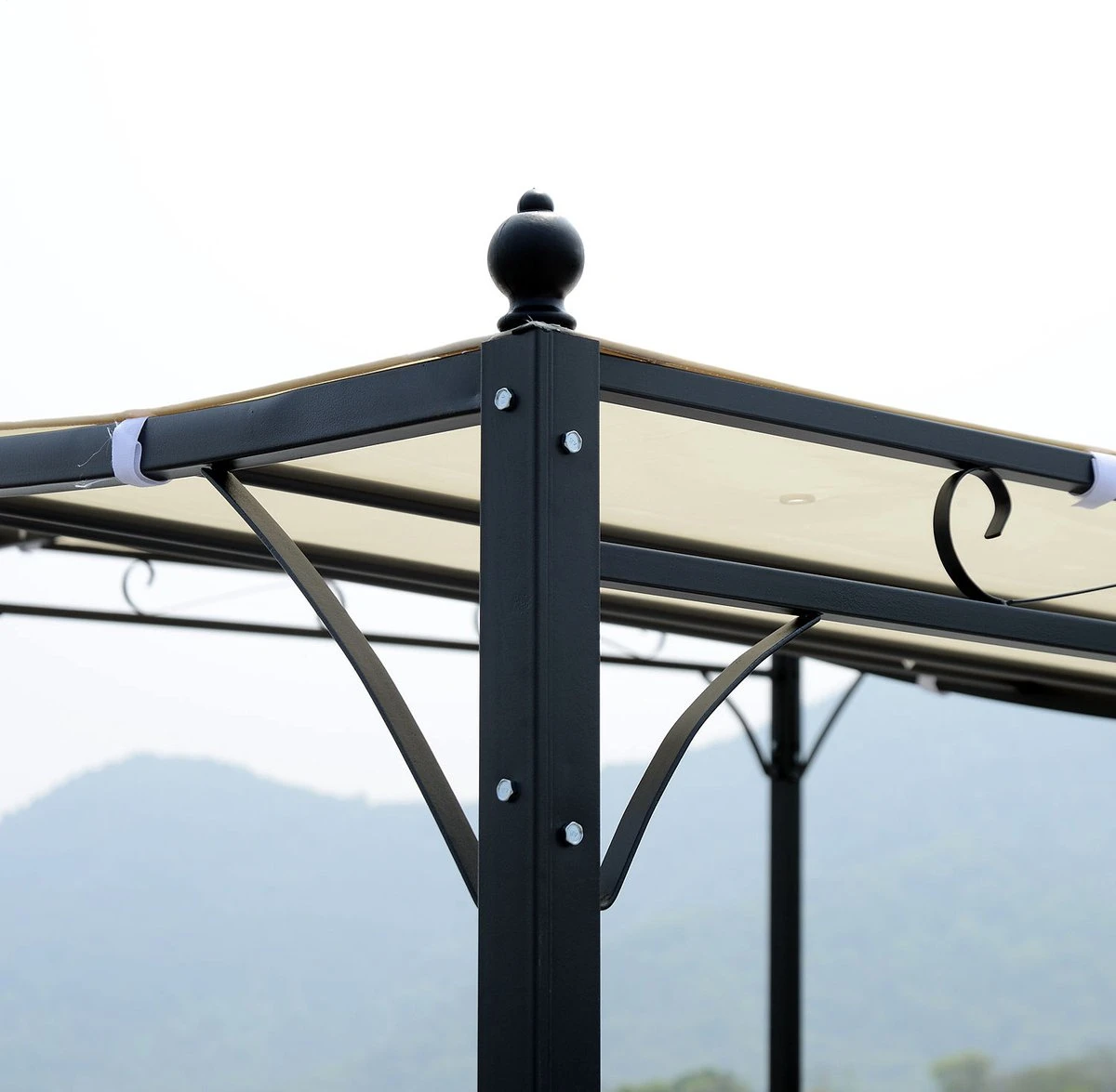 Outsunny Pergola Partytent Paviljoen Overkapping Tent Metaal Crème 297x297 Cm 84C-038 5 Outsunny Pergola Partytent Paviljoen Overkapping Tent Metaal Crème 297x297 Cm 84C-038 - Afbeelding 5