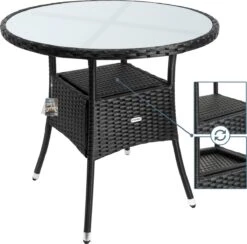 Casaria Polyrattan Bijzettafel 80cm Rond - 5mm Veiligheidsglas – Zwart 13 Casaria Polyrattan Bijzettafel 80cm Rond - 5mm Veiligheidsglas – Zwart -Tuinmeubilair Verkoopwinkel 1200x1185 2