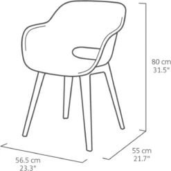 Allibert Akola Tuinstoelen - 2 Stuks -56,5x55x80cm - Donkergrijs -Tuinmeubilair Verkoopwinkel 1200x1196 1