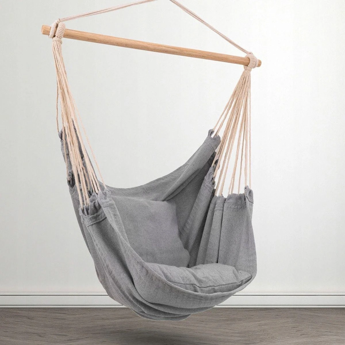 RENALUX Hangstoel Buiten En Binnen - Hangstoel Voor Binnen - Hangstoel Zonder Standaard - Hangstoel Cocoon - Gratis 2 Zachte Kussens - 150 KG - Grijs 4 RENALUX Hangstoel Buiten En Binnen - Hangstoel Voor Binnen - Hangstoel Zonder Standaard - Hangstoel Cocoon - Gratis 2 Zachte Kussens - 150 KG - Grijs - Afbeelding 4