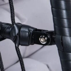 Merkloos Hangstoel Norway - Zwart Wicker & Touw Luxe Egg Hangstoel Met Dikke Antraciete Kussens Met Frame - Inklapbare Basket -Tuinmeubilair Verkoopwinkel 1200x1200 112