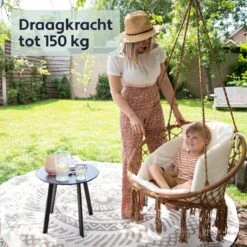 Vita5 Macramé Hangstoel - Voor Binnen En Buiten - Zonder Standaard - Incl. Kussen, Boekenvak En Beschermhoes - Tot 150kg - Bruin/Beige 16 Vita5 Macramé Hangstoel - Voor Binnen En Buiten - Zonder Standaard - Incl. Kussen, Boekenvak En Beschermhoes - Tot 150kg - Bruin/Beige -Tuinmeubilair Verkoopwinkel 1200x1200 116